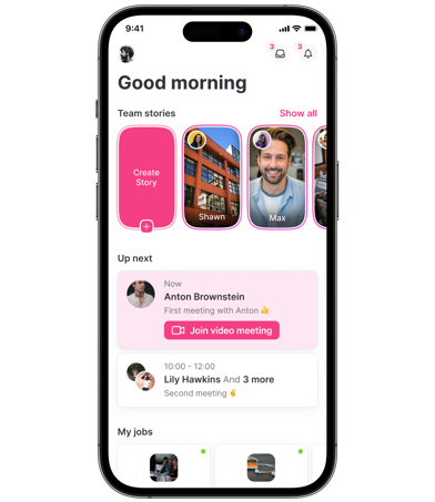 Screenshot of Teamtailor iOS app