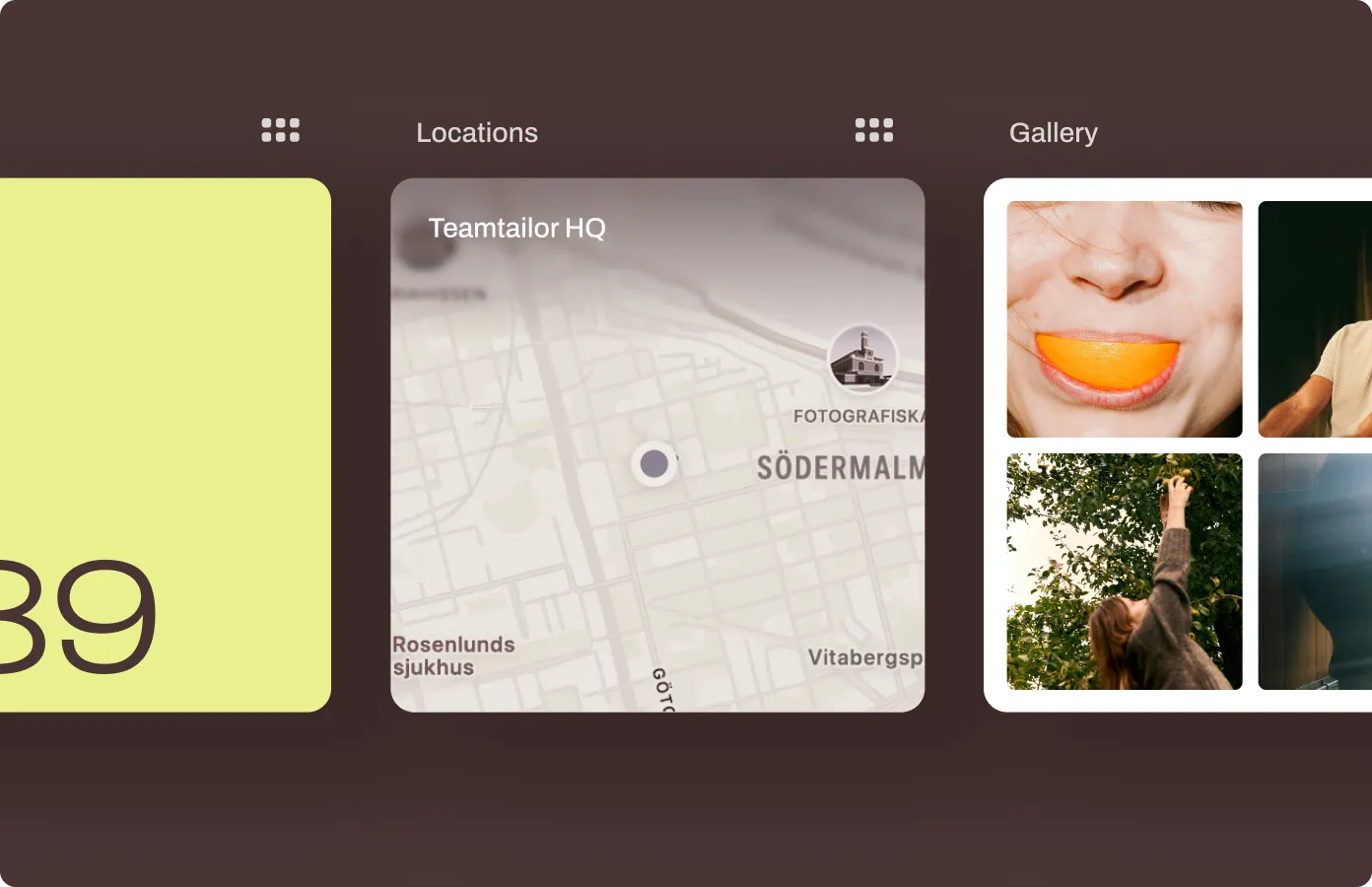 Career site editor with location and gallery blocks