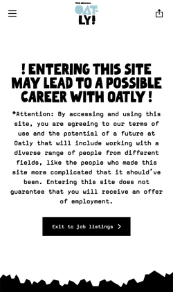 Screenshot of Oatly's career site built with Teamtailor