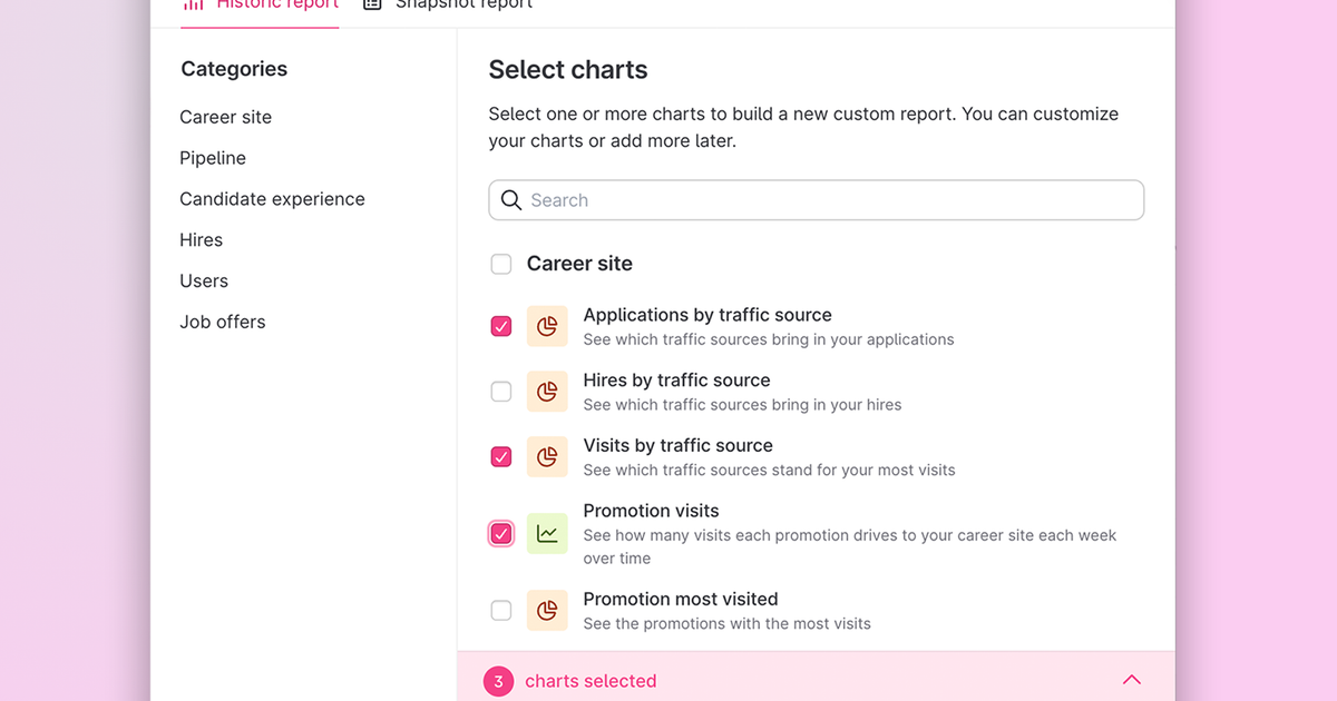 Teamtailor Analytics Analytics: Report gallery and faster filters | Teamtailor