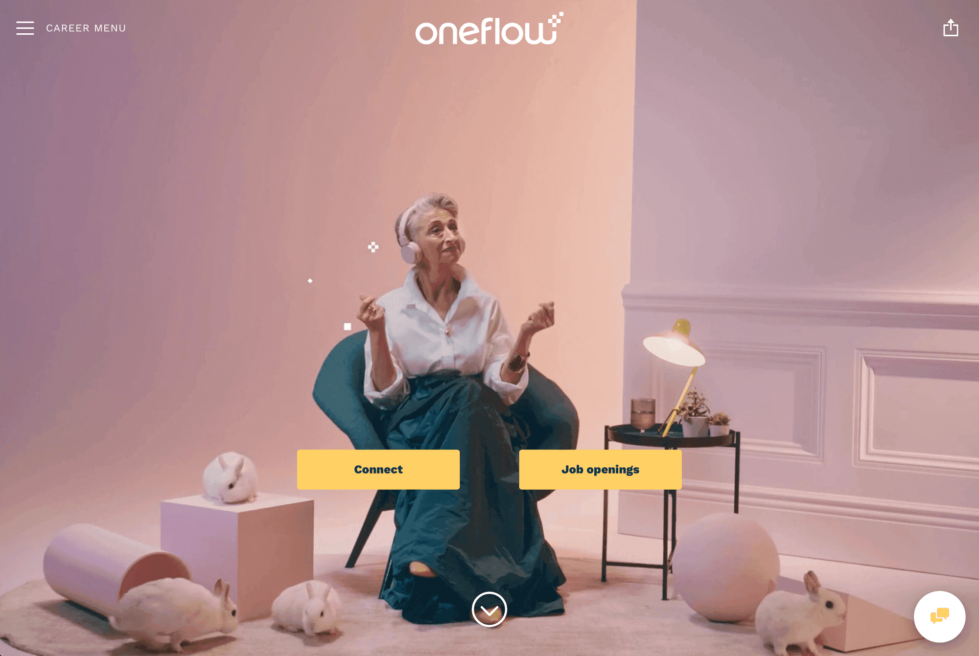 Screenshot of Oneflow's career site built with Teamtailor